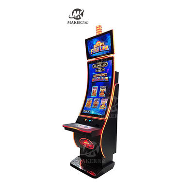 OEM Classic Slots Game Machine 43 Inch Curved Dual Screen With Light